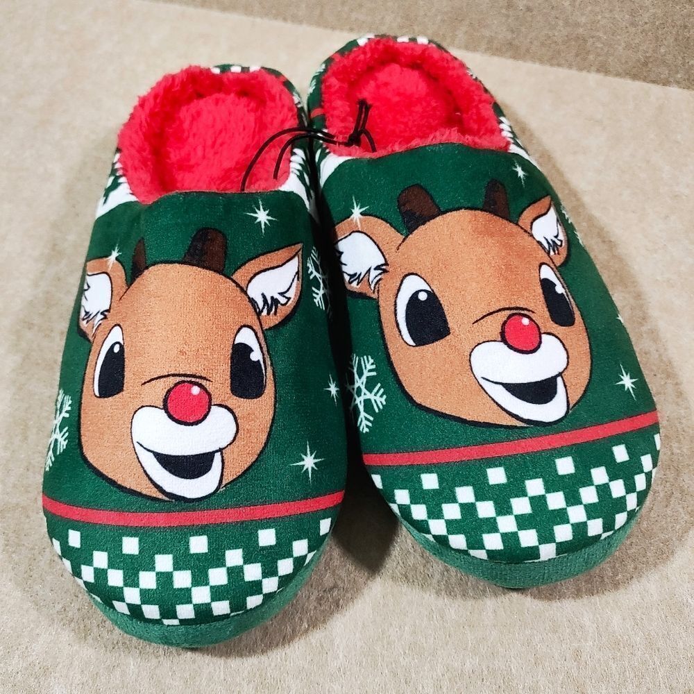 Rudolph The Red Nose Reindeer Holiday Indoor Outdoor Slippers